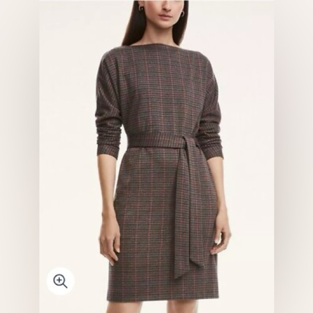 Brooks Brothers Brown Red Plaid Boatneck Dress Dark Academia Preppy Holiday sz 4